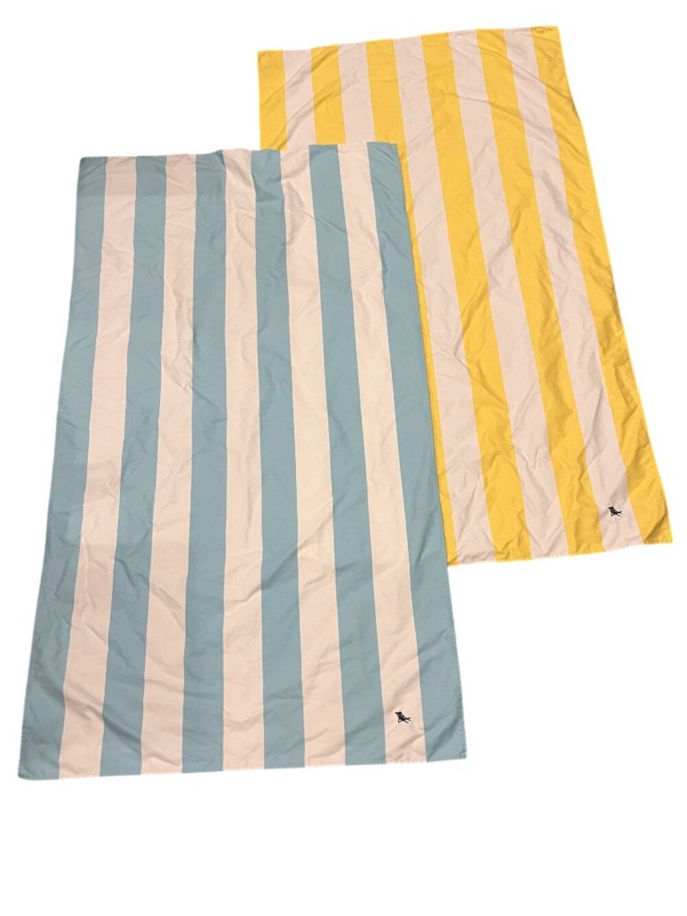 Dock & Bay Quick Dry Beach Towel 100% Recycled Large Set of 2 Blue White Yellow